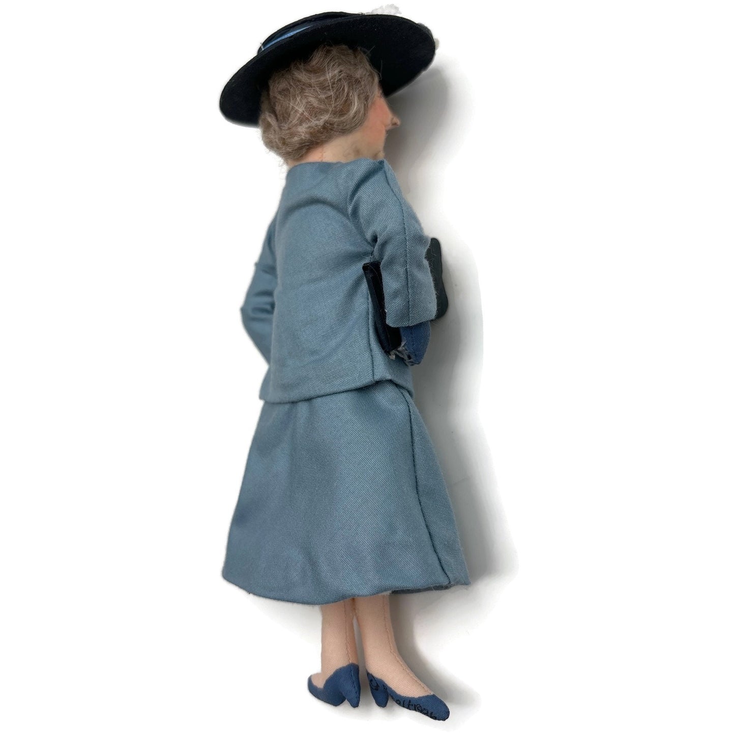 Gladys Boalt First Lady Eleanor Roosevelt Blue Fabric Christmas Ornament Signed