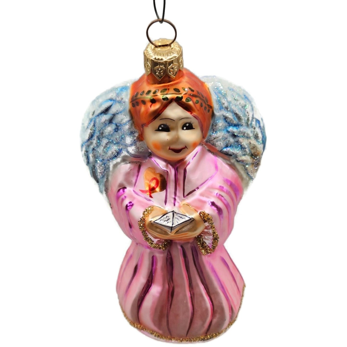 Christopher Radko On Wings Of Hope Angel Pink 1995 Christmas Tree Ornament