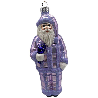 Patricia Breen Ring In The New Lavender Plaid Santa Christmas Tree Ornament CATZ