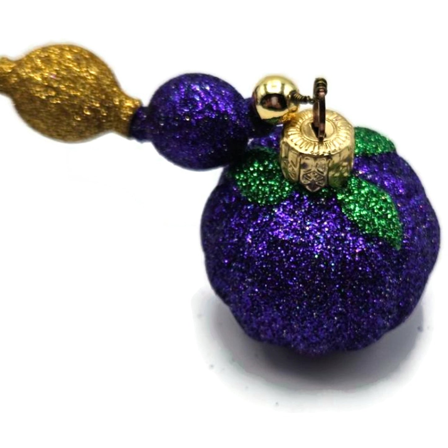 Patricia Breen Pumpkin Garland Purple Gold Glitter Halloween Christmas Ornament