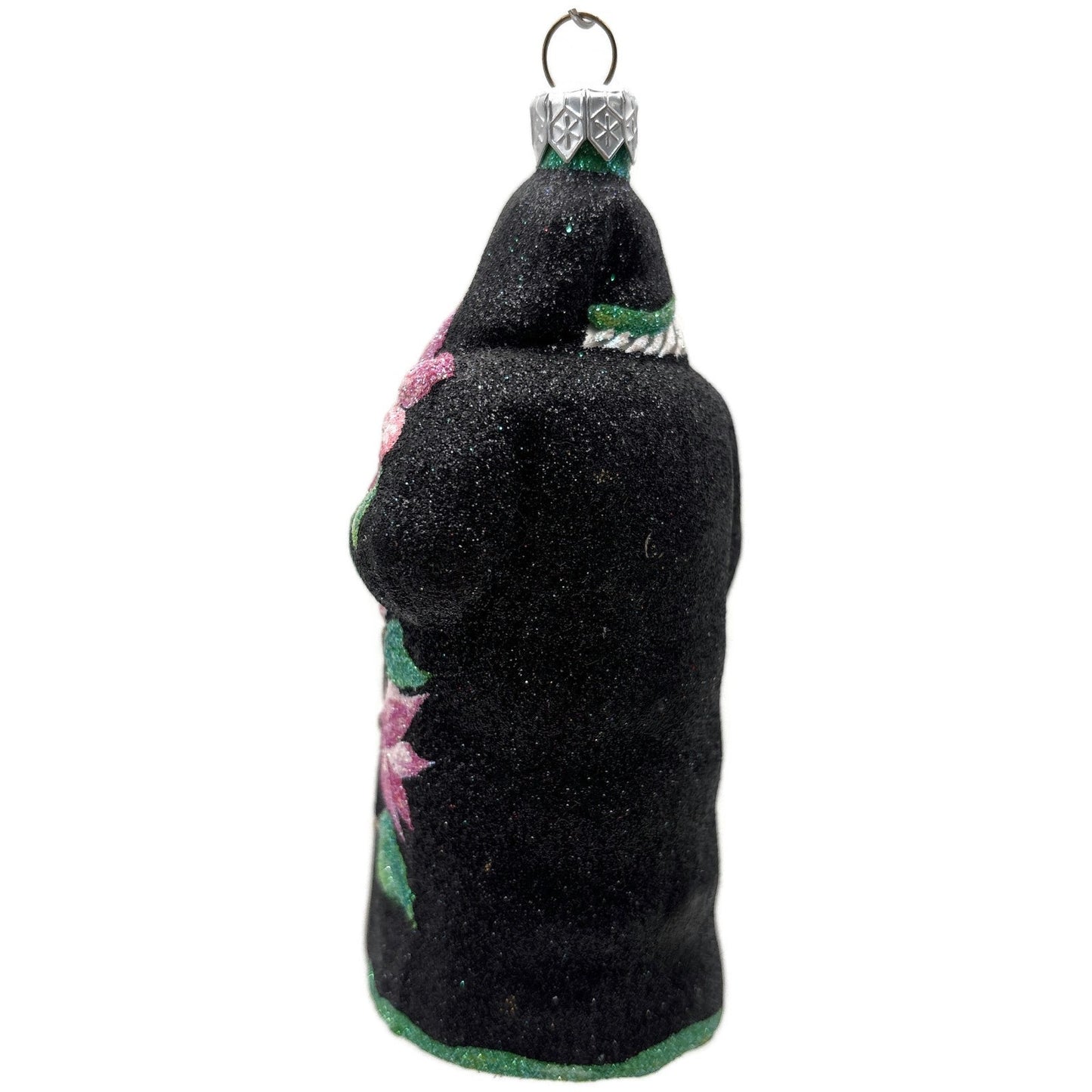 Patricia Breen Clematis Santa Black Pink Flowers Spring Christmas Tree Ornament
