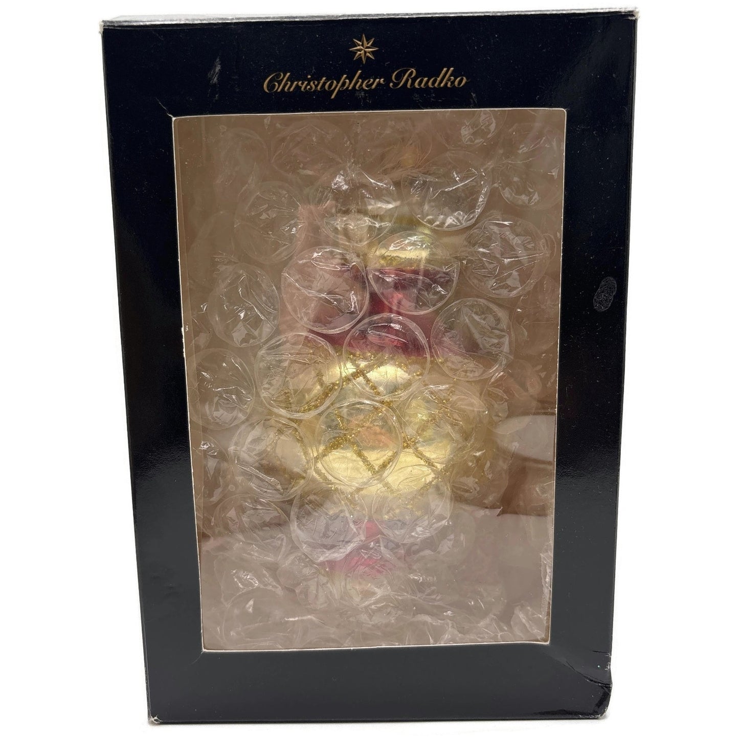 Christopher Radko Jumbo Spintops Red Gold Christmas Tree Ornament 93-302-0