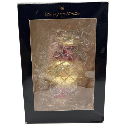 Christopher Radko Jumbo Spintops Red Gold Christmas Tree Ornament 93-302-0