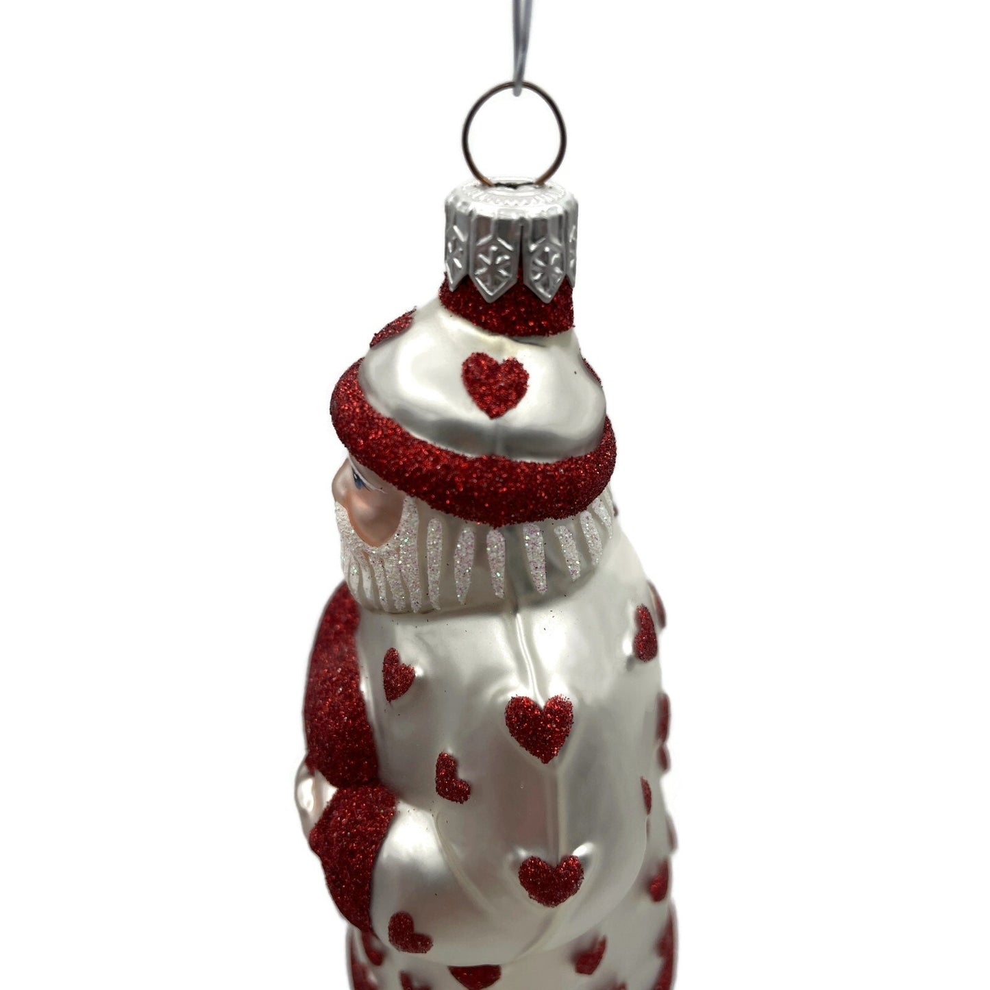 Ornament Patricia Breen I Love You Santa Red Hearts Pearl Valentines Christmas
