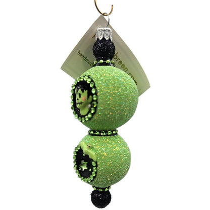 Patricia Breen Joyeux Frankenstein Green Double Reflector Halloween Ornament