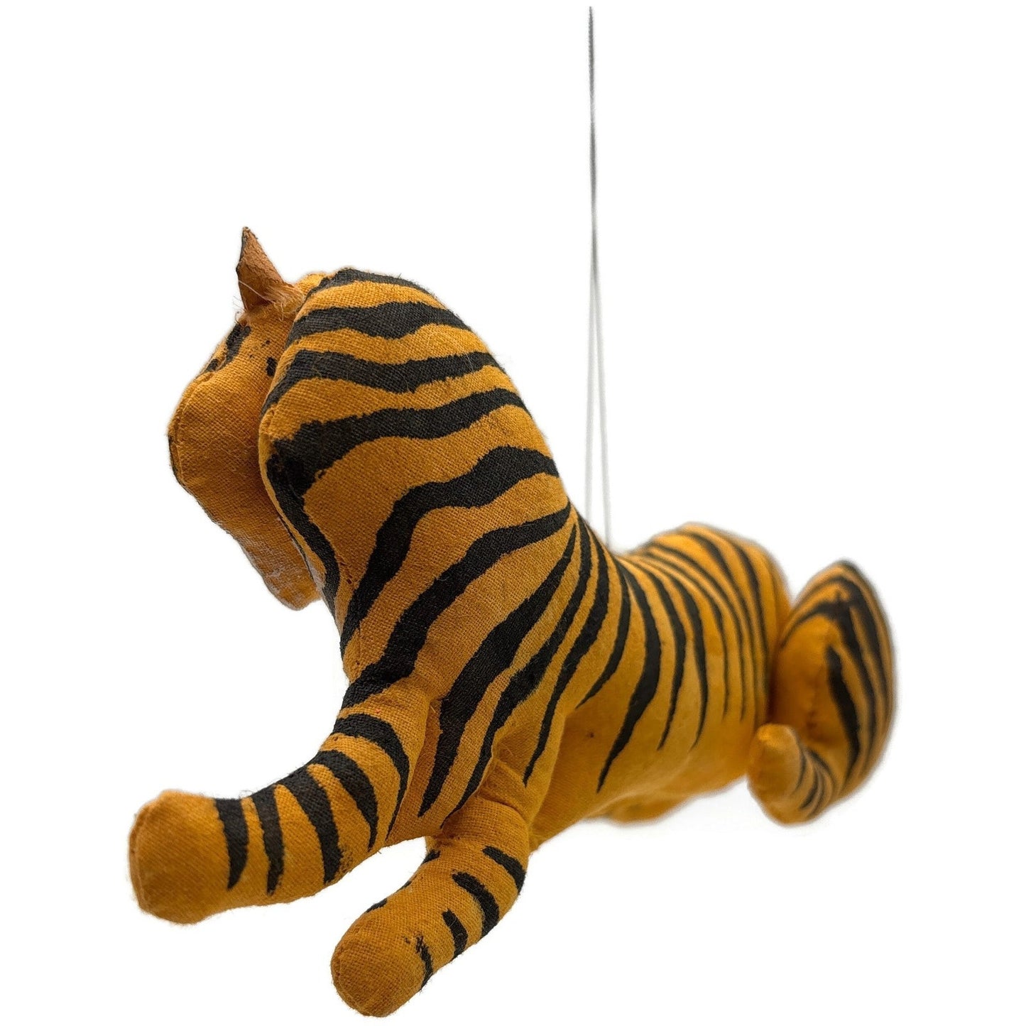 Gladys Boalt Tiger Striped Fabric Handmade Cat Christmas Tree Ornament Signed