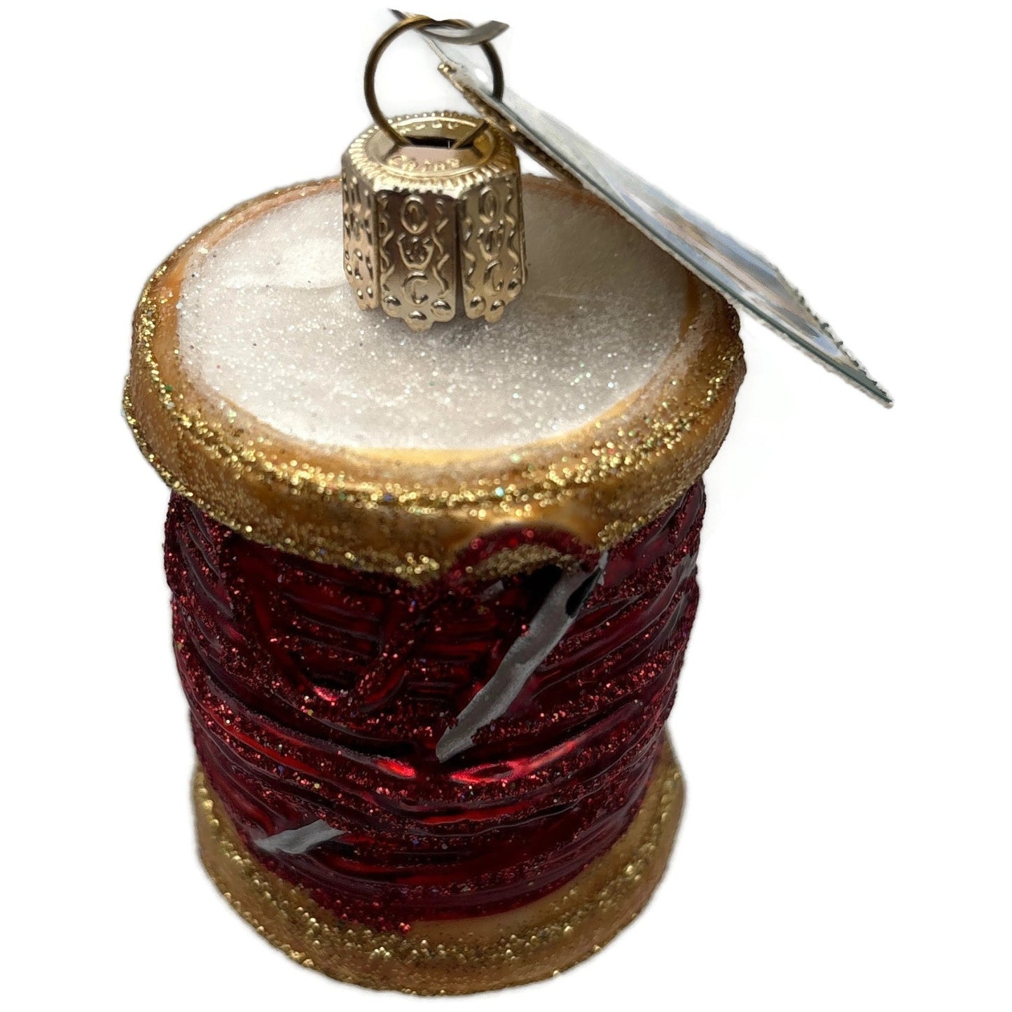 Spool of Thread Sewing Needle Quilter Merck Old World Christmas Red Ornament OWC