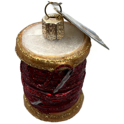 Spool of Thread Sewing Needle Quilter Merck Old World Christmas Red Ornament OWC