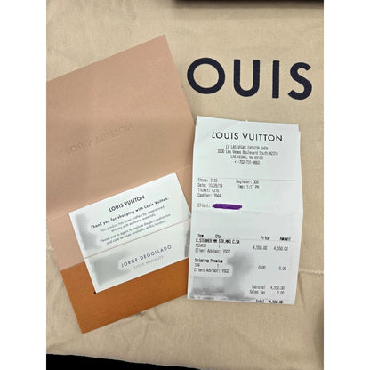 Louis Vuitton City Steamer MM Handbag M55433 Black Calfskin Monogram Stripe Bag