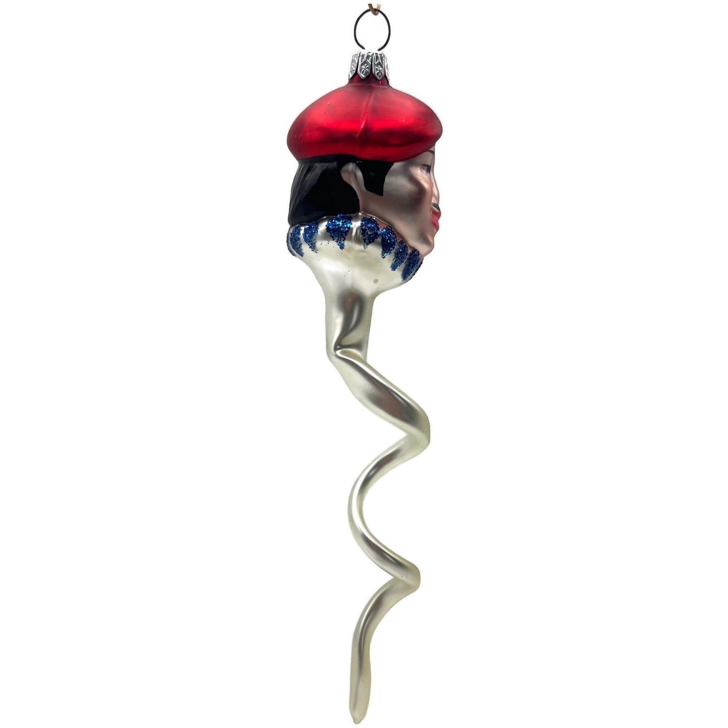Patricia Breen French Twist Spiral Pearl Red Hat Head Christmas Tree Ornament