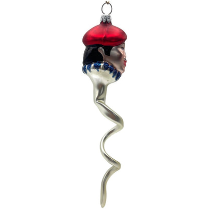 Patricia Breen French Twist Spiral Pearl Red Hat Head Christmas Tree Ornament