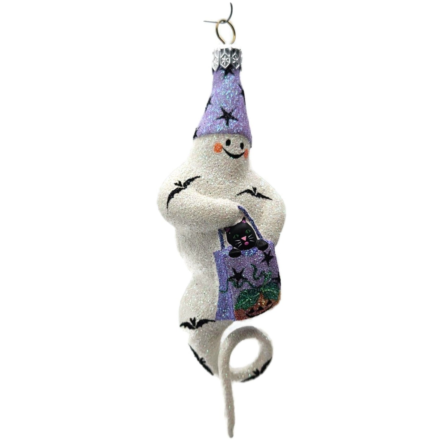 Patricia Breen Halloween Trickster Black Cat Lavender Ghost Christmas Ornament