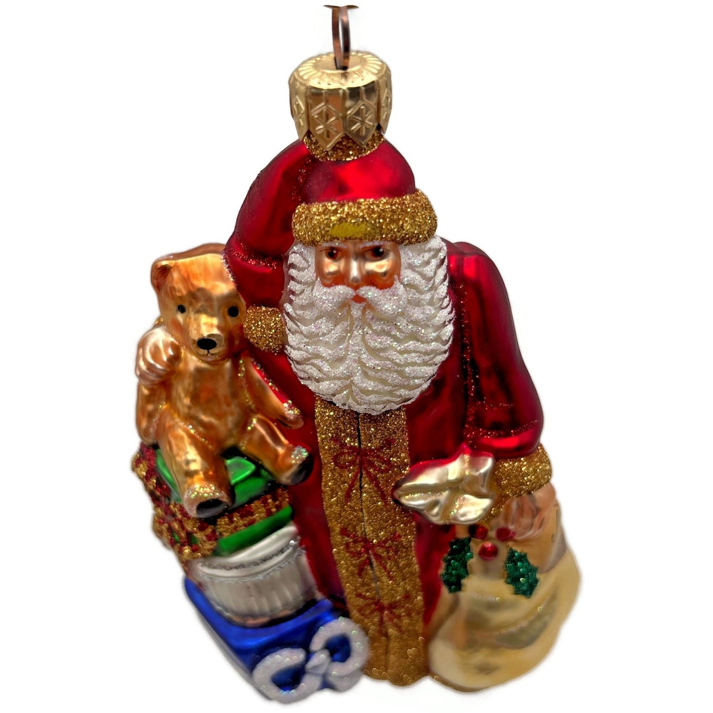 Patricia Breen Les Cadeaux Red Santa Teddy Bear Gifts Christmas Ornament 2103