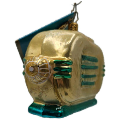 Christopher Radko Memory Waves Gold Vintage Radio Christmas Ornament Rare