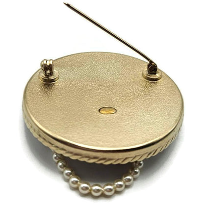 Coco Chanel Feministe Mais Feminine Brooch Pearl Gold Tone Pin Rare with Box