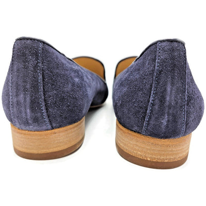 Churchs Flora 2 Dark Blue Suede Loafers Rare Crown Embroidered Luxury Shoes