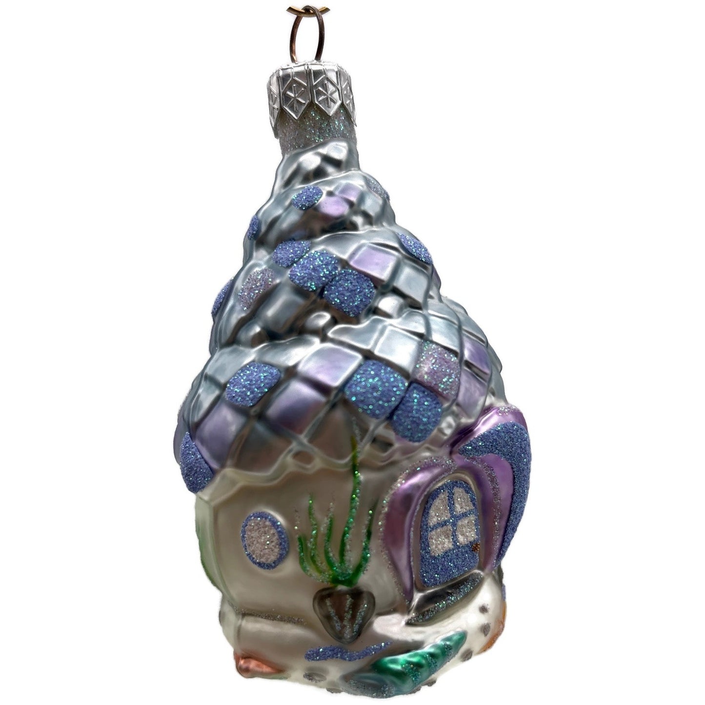 Patricia Breen Seashell Acorn House Blue Lavender Summer Christmas Tree Ornament