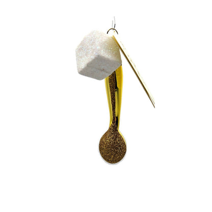 Patricia Breen One Lump or Two Gold Sugar Spoon Christmas Holiday Ornament OOAK