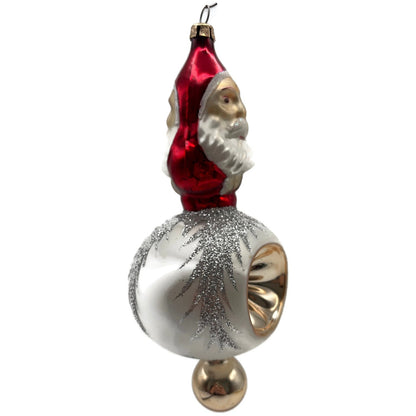 Christopher Radko Two Sided Santa Reflector Christmas Tree Ornament 92-102-0