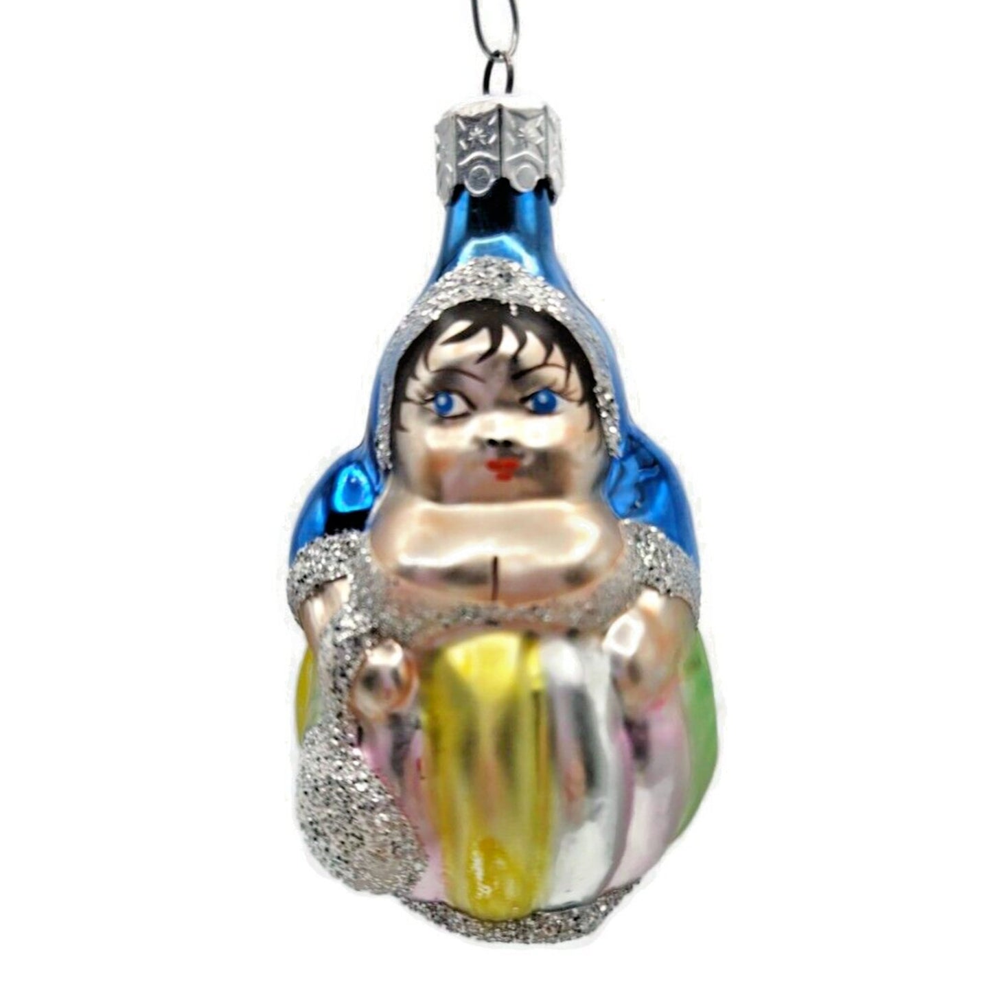 Christopher Radko Munchkin Fat Lady Striped Glass Christmas Ornament 90-035-1