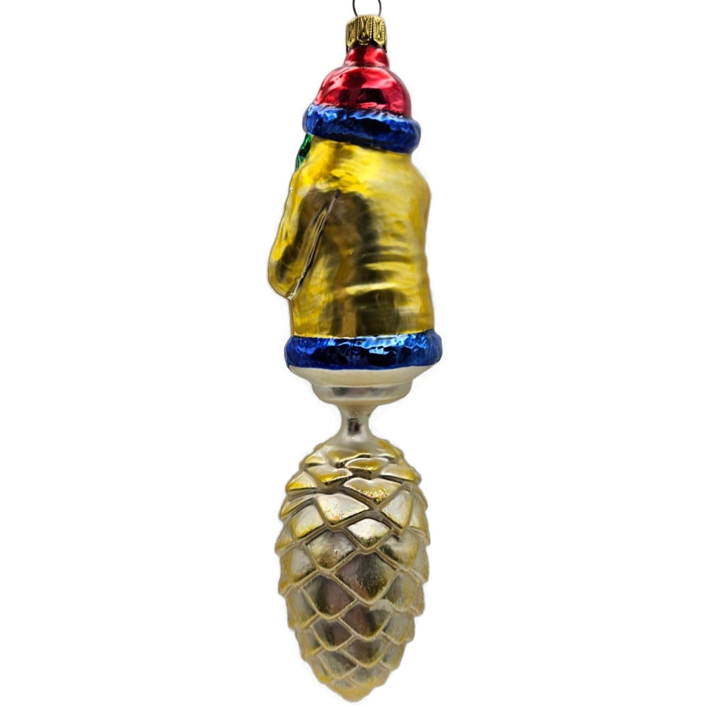 Christopher Radko Pine Cone Santa Bavarian Drop Christmas Tree Ornament 93-142-0