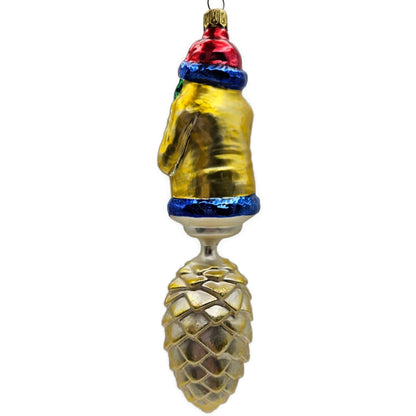 Christopher Radko Pine Cone Santa Bavarian Drop Christmas Tree Ornament 93-142-0