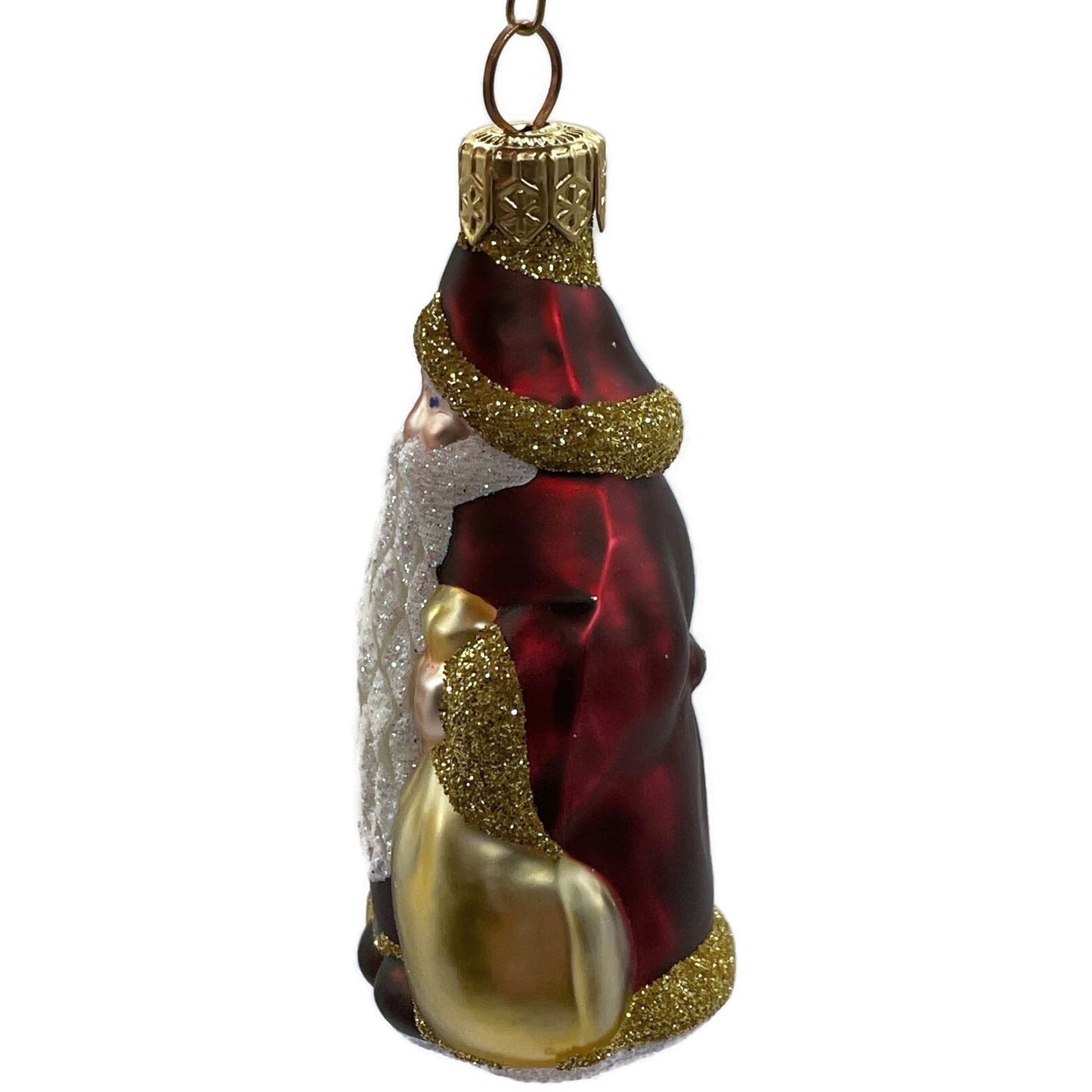 Patricia Breen Ornament Woodland Santa Claus Bordeaux Gold Christmas Tree Decor