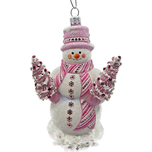 Patricia Breen Sweet Snowman Pink Ornament Rare Christmas at the Zoo CATZ 2009