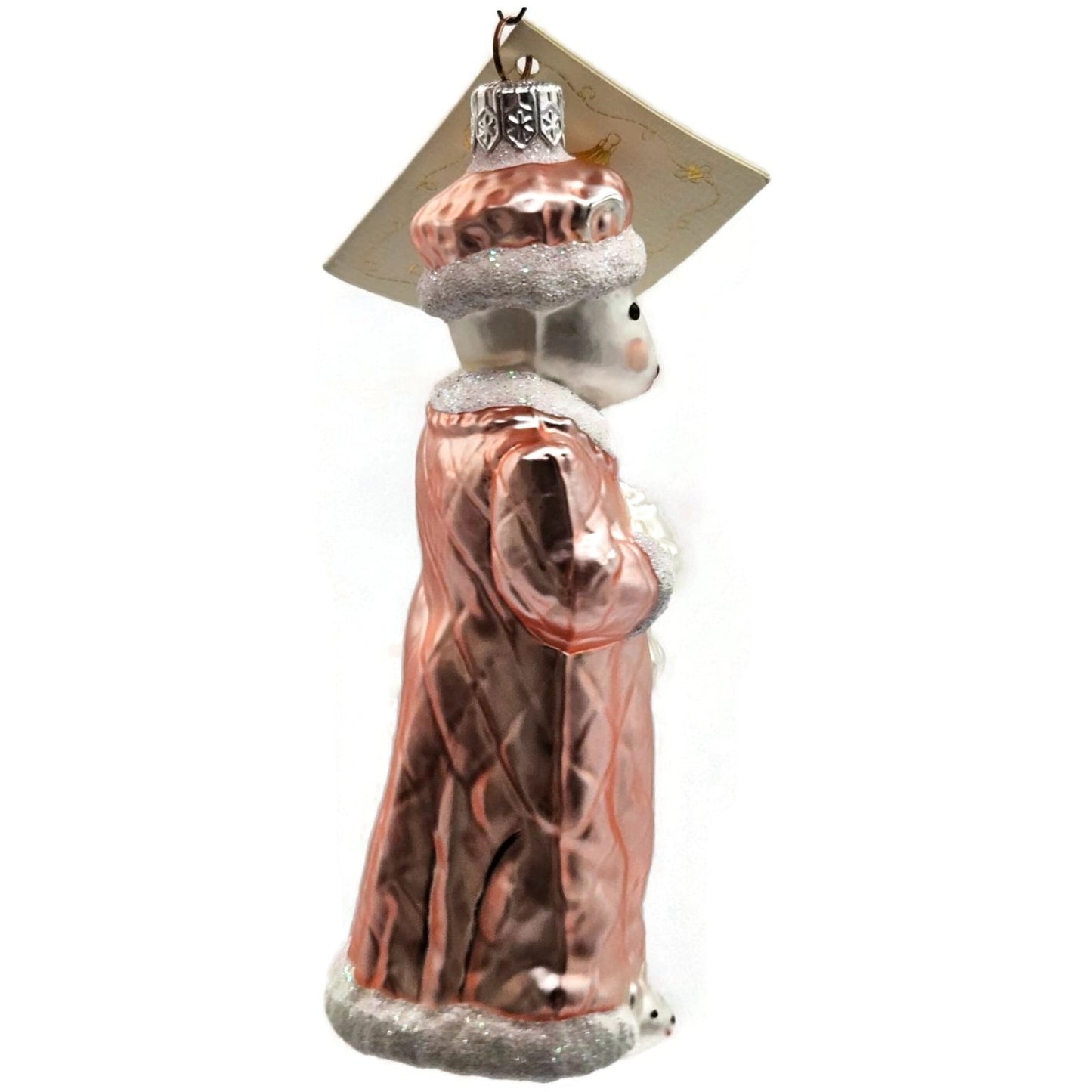 Patricia Breen Mrs Mouse Pink Gazette Hand Blown Glass Christmas Tree Ornament
