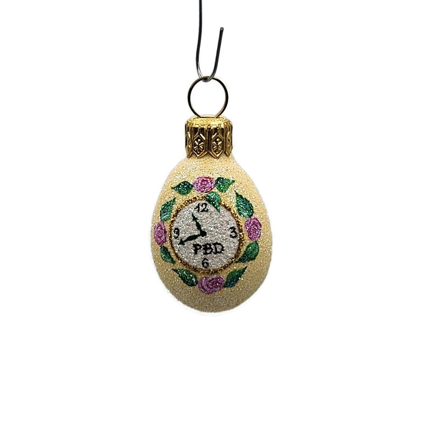 Patricia Breen Miniature Egg Little Clock Flowers Easter Christmas Tree Ornament