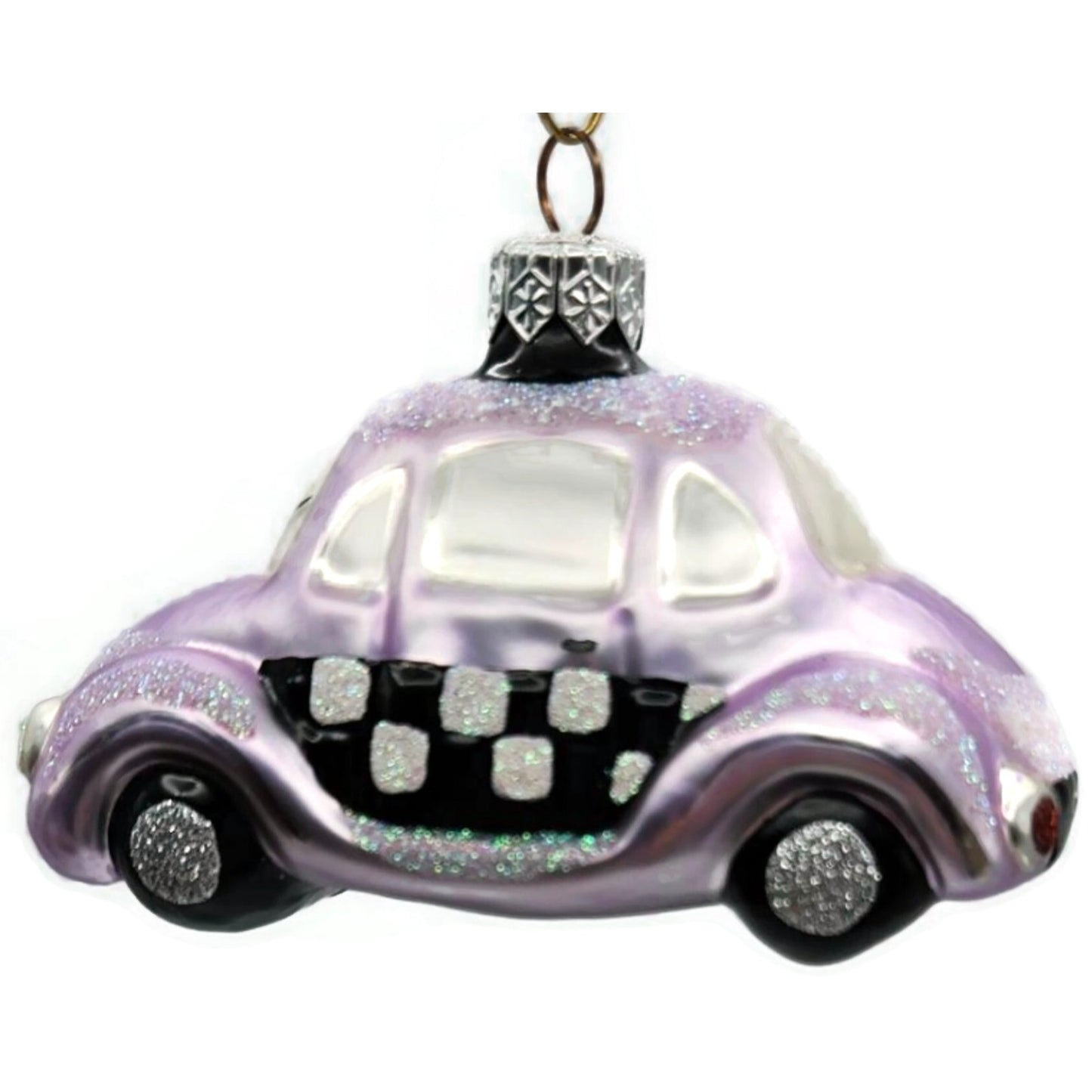 Patricia Breen Little Yellow Taxi Lavender Glitter Hood Christmas Ornament 9631