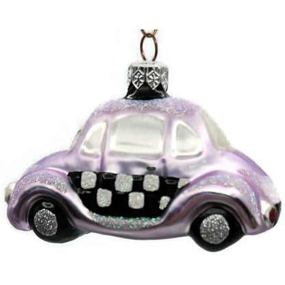 Patricia Breen Little Yellow Taxi Lavender Glitter Hood Christmas Ornament 9631