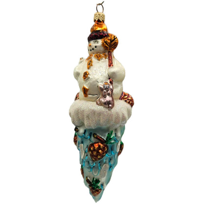 Christopher Radko Carlton Cicle Snowman Christmas Tree Ornament 99-714-0