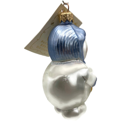 Patricia Breen Snowbaby Blue Gold White Snowflakes Christmas Tree Ornament