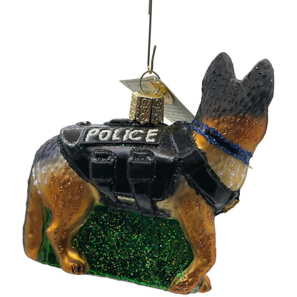 K9 Police Dog Ornament Animal Old World Christmas OWC Christmas Tree Decoration