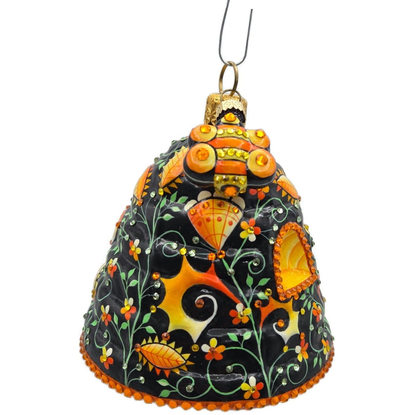 Patricia Breen Stunning Skep Russian Fairy Tale Black Bee Christmas Ornament