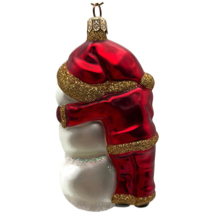 Patricia Breen Friends Red Santa and Snowman Snowflakes Christmas Tree Ornament