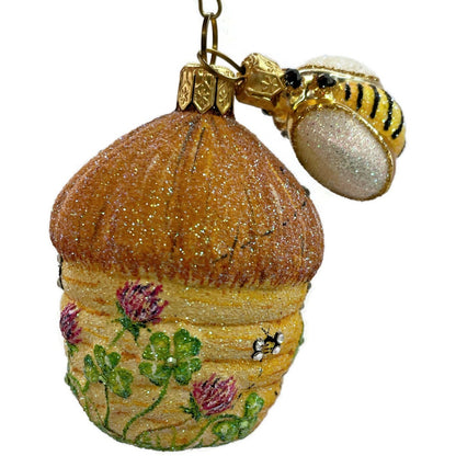 Patricia Breen Clover Beeskep And Bee Glittered Wings Spring Christmas Ornament