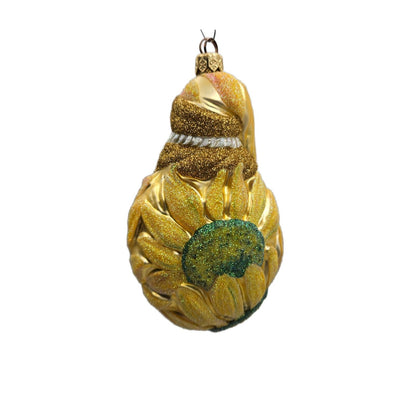 Patricia Breen Sunflower Santa Claus Yellow Floral Spring Christmas Ornament