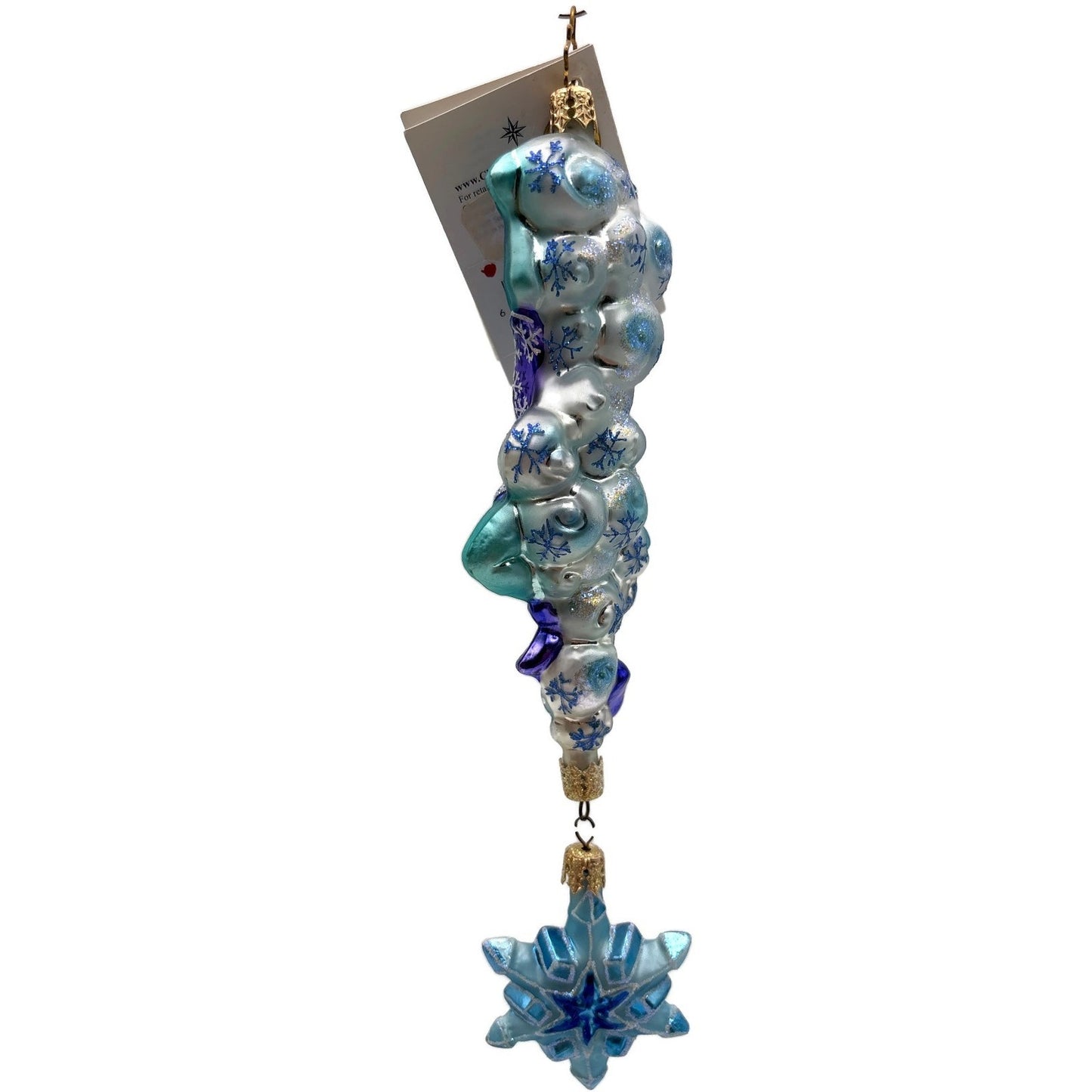 Christopher Radko Winter Frolic Blue Snowflakes Christmas Tree Ornament 1010222