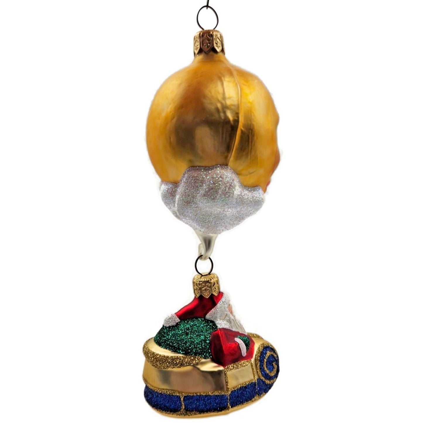 Patricia Breen Night Flight Santa Gold Sleigh Gold Moon Christmas Ornament