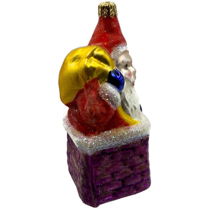Christopher Radko Chimney Santa Claus Glass Christmas Tree Ornament 91-012-0