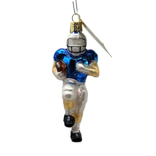 Old World Christmas Football Player OWC Blown Glass Sports Christmas Ornament