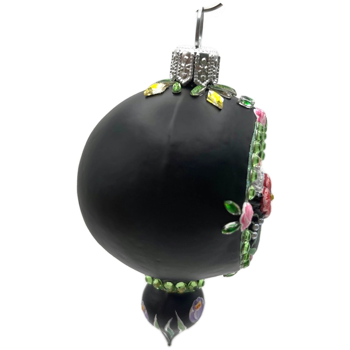 Patricia Breen Memento Reflector Botanical Black Petite Drop Christmas Ornament