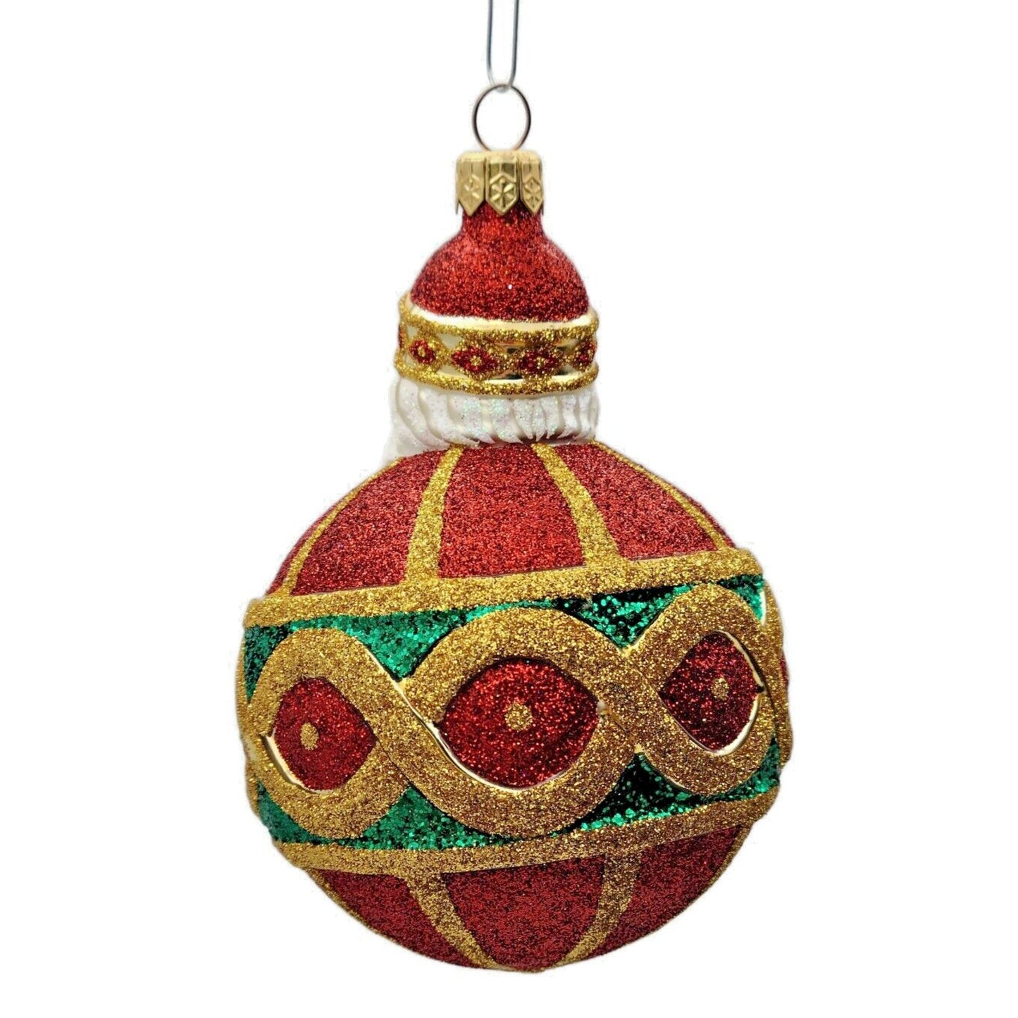 Patricia Breen Hollstrom Santa Claus Red Gold Christmas Holiday Tree Ornament