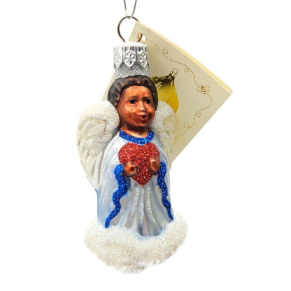 Patricia Breen Quartet of Angels Pastel Heart Glass Christmas Tree Ornament 9834
