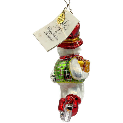 Christopher Radko Skater Dater Snowman Ice Skating Christmas Ornament 10-103-93