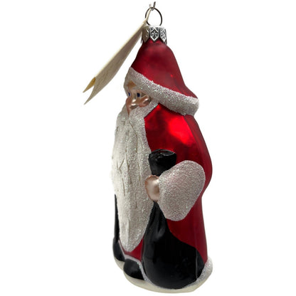Patricia Breen Woodland Santa Claus Cherry Red Christmas Tree Ornament
