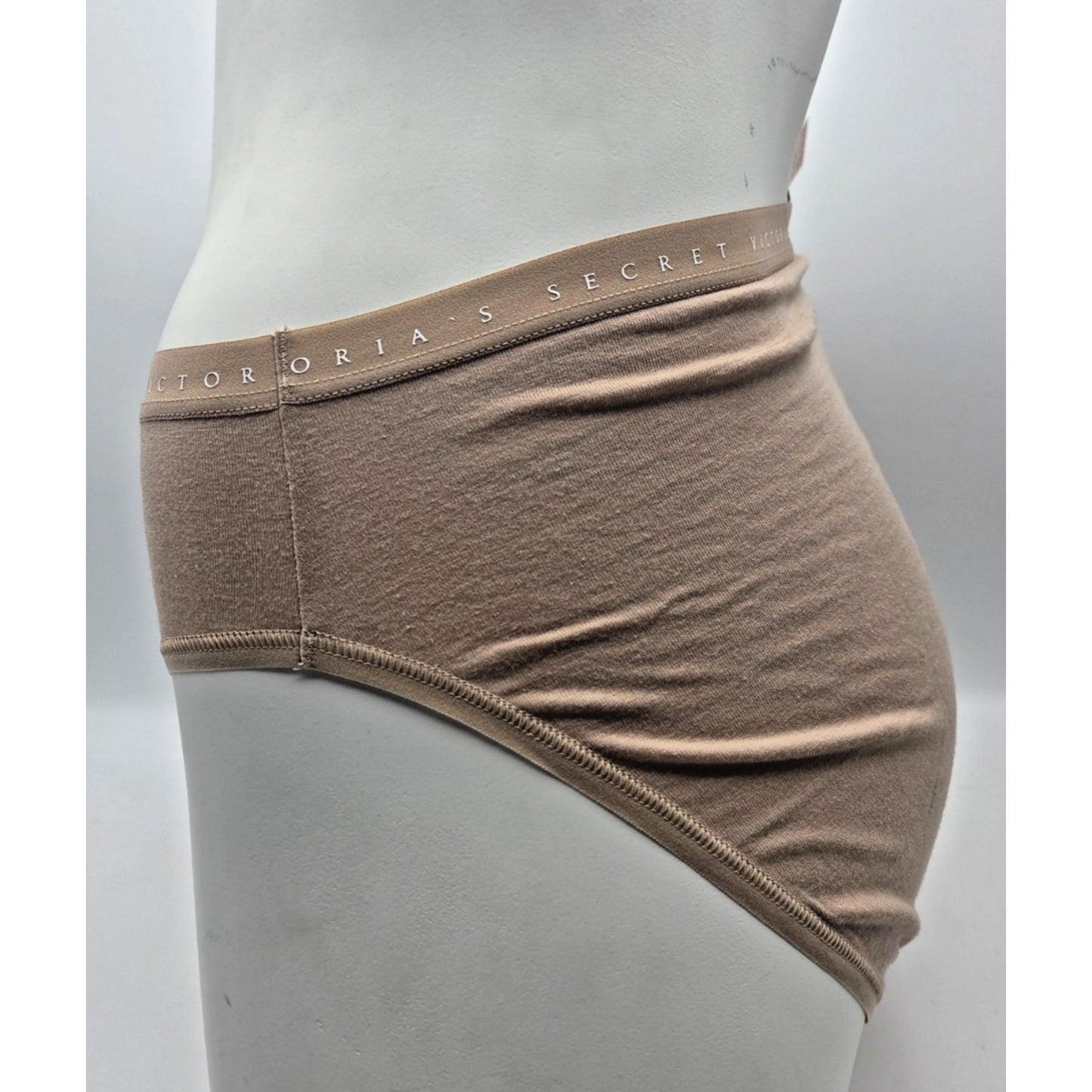 Victorias Secret Panties Underwear Medium High Leg Brief Beige Cotton Women