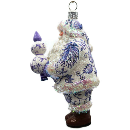 Patricia Breen Crowning Glory Chinoiserie Lavender Santa Christmas Ornament 2814
